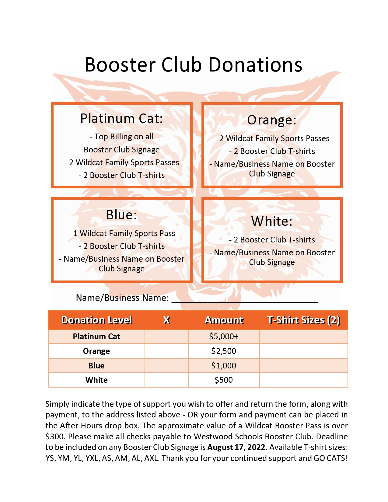 Booster Club Donation Levels Westwood Schools booster-club-donation-levels-westwood-schools